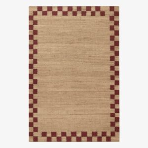 Nordic Knots Rug - Jute Border – Red