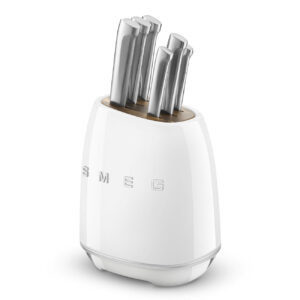 Smeg - Retro-Style 6-Piece Knife Block Set - White